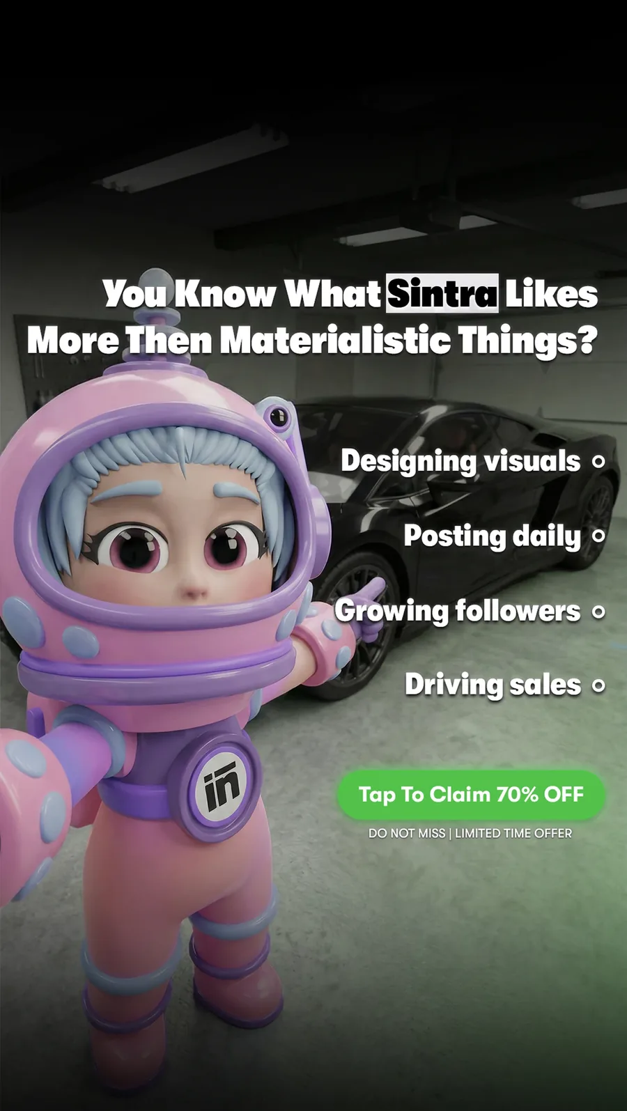 3D Character Hook Video Ad — ad creative for sintra.ai